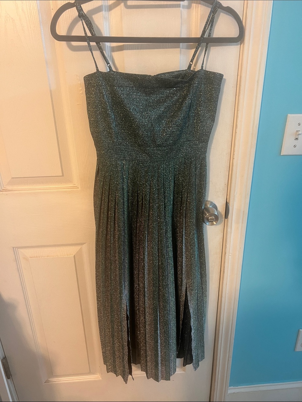 Mishka Shimmery Black Metallic Dress